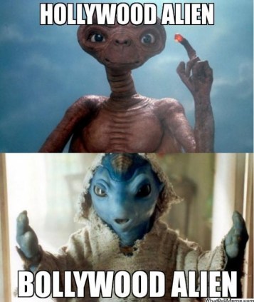 hollywood alien comes to india..den den den? ate punjabi food .. nw nw nw becomes punjabi